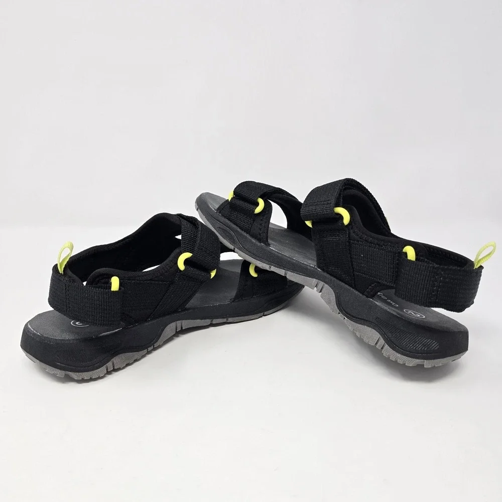 Cat & Jack Boys Black Lime Green Athletic Strappy Sandals Size 2 077043556